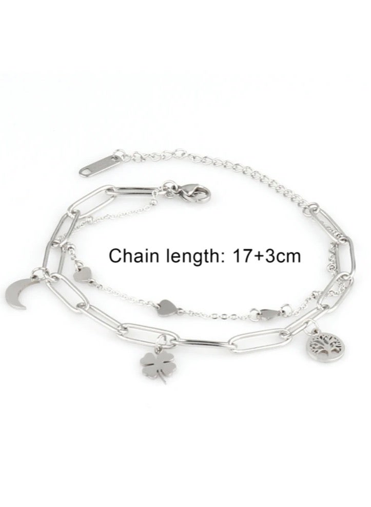 Elegant Silver Plated Stainless Steel Bracelet For Women - Image 4